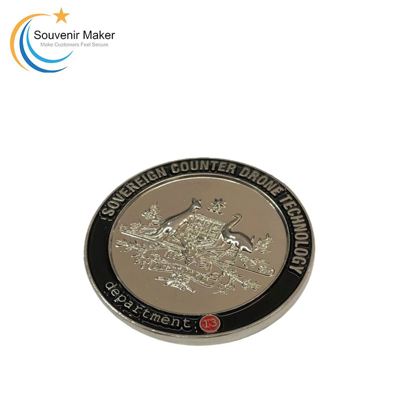Custom Bright Silver Finish Challenge Coin