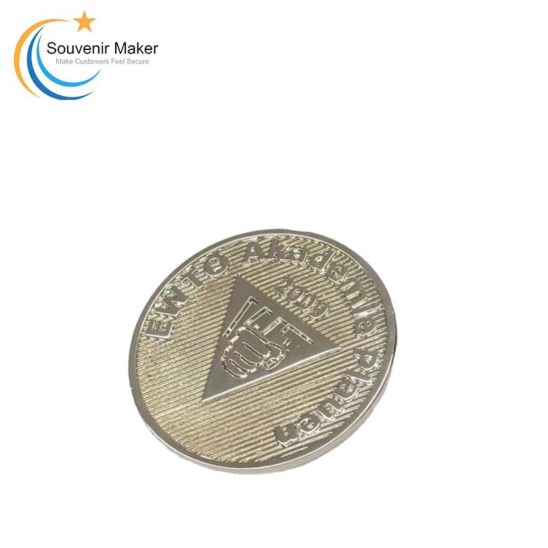 Custom Challenge Coin In Bright Silver