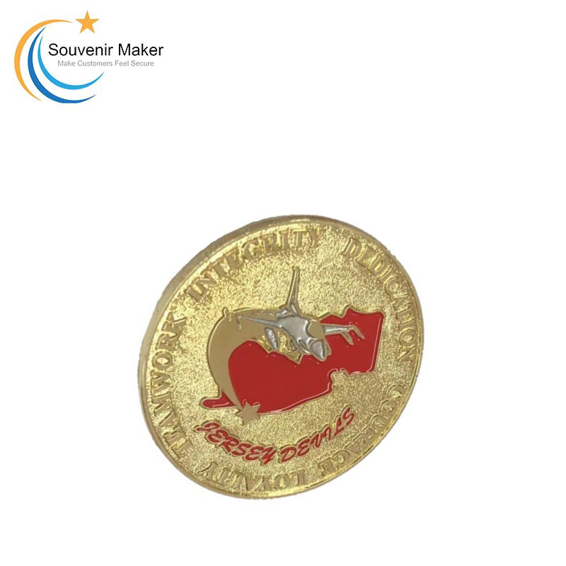 Shiny Gold Challenge Coin With Textured