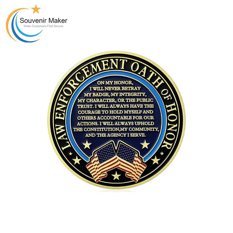 Custom Bright Brass Plating Challenge Coin
