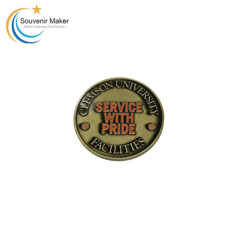 Custom Coin In Antique Brass Plating