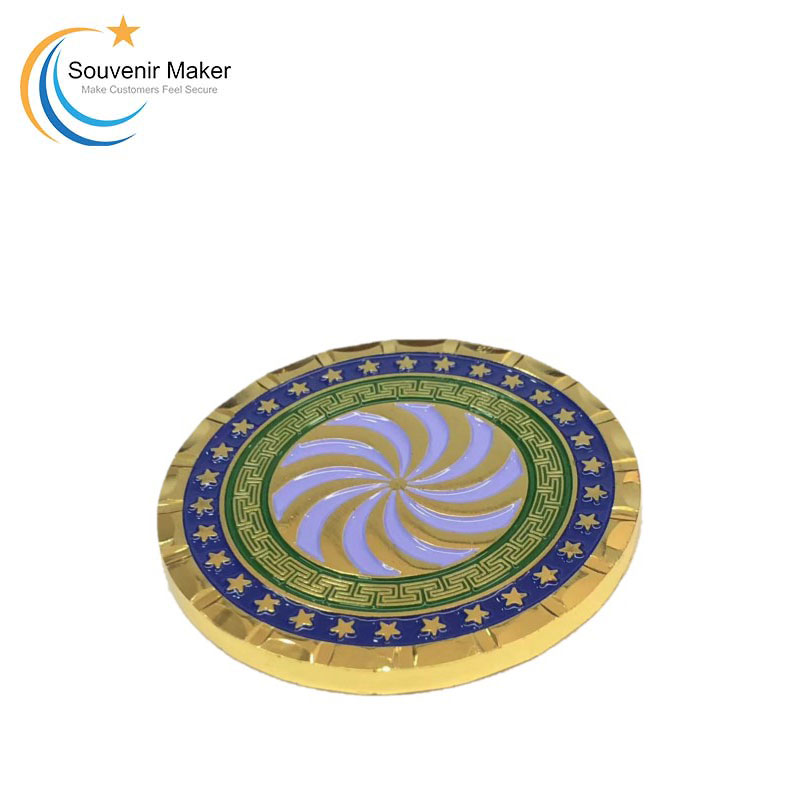 Custom Bright Gold Plating Challenge Coin