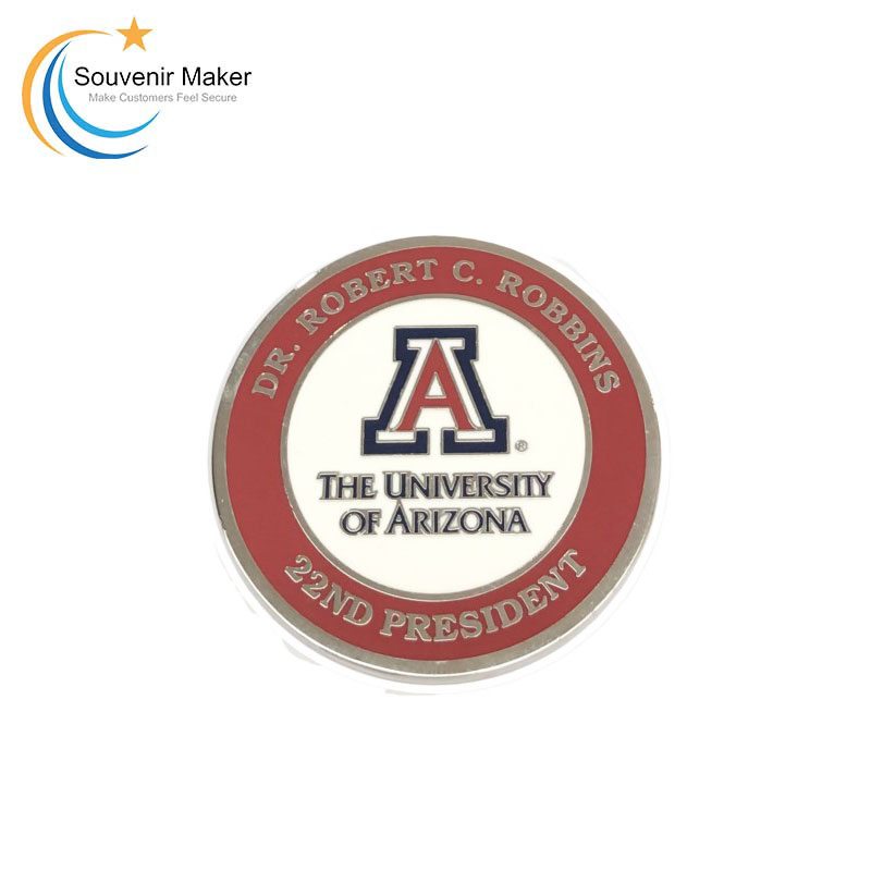 Custom Hard Enamel Bright Silver Coin