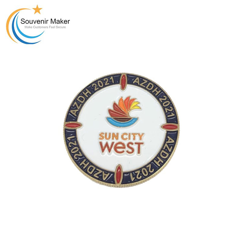 Custom Bright Gold Golf Challenge Coin